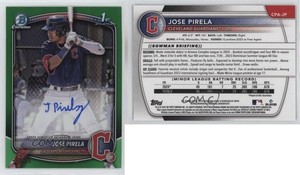 2025 Bowman Chrome Prospect Auto Green Refractor /99 Jose Pirela #CPA-JP Auto