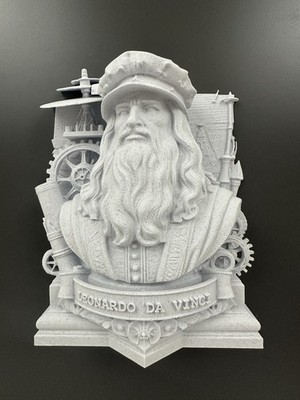 Leonardo da Vinci Wall Sculpture Renaissance Inventor Bust Plaque Decor 8x6x3 