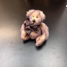 Russ Berrie-Like Teddy Bear 6" Shiny Velvet Paws Pennington Bow