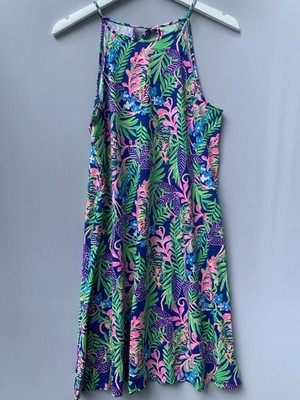Lilly Pulitzer Dress Small Blue Jungle Margot Swing How You Like Me Prowl