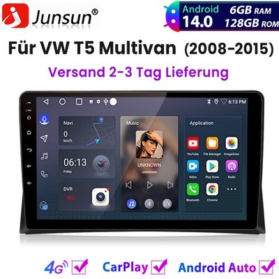 Für VW T5 Multivan DAB+ Android 14 Autoradio Carplay GPS Navi RDS BT SWC 6+128GB