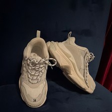 Balenciaga Triple S White Lace Up Low Top Women  s Sneakers Athletic Shoes