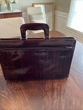 Vintage Burgundy Genuine Eel Skin Briefcase