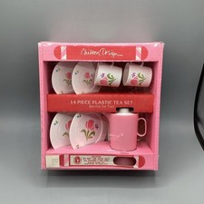 Vintage NOS Chilton-Globe Design 14 Piece Plastic Tea Set- Factory Sealed
