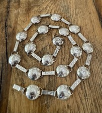 Vtg Navajo Sterling Silver Stamped Concho Belt / Necklace 35