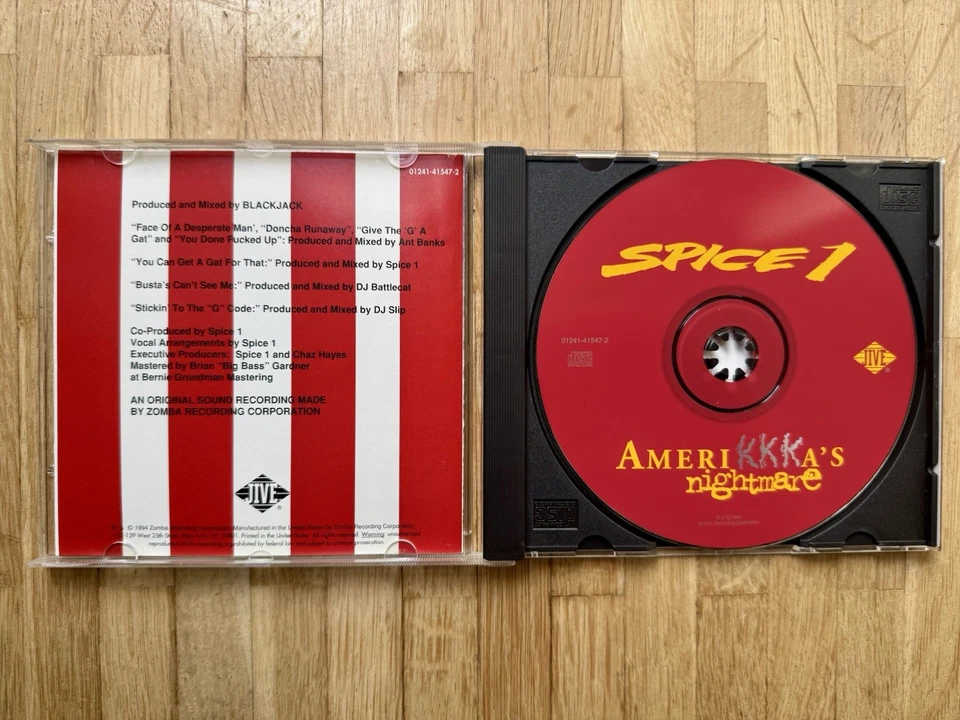 Spice 1 - AmeriKKKa‘s Nightmare - 1994 - OG Press - Cali-Rap - E-40 - 2-PAC - Bild 2 von 4