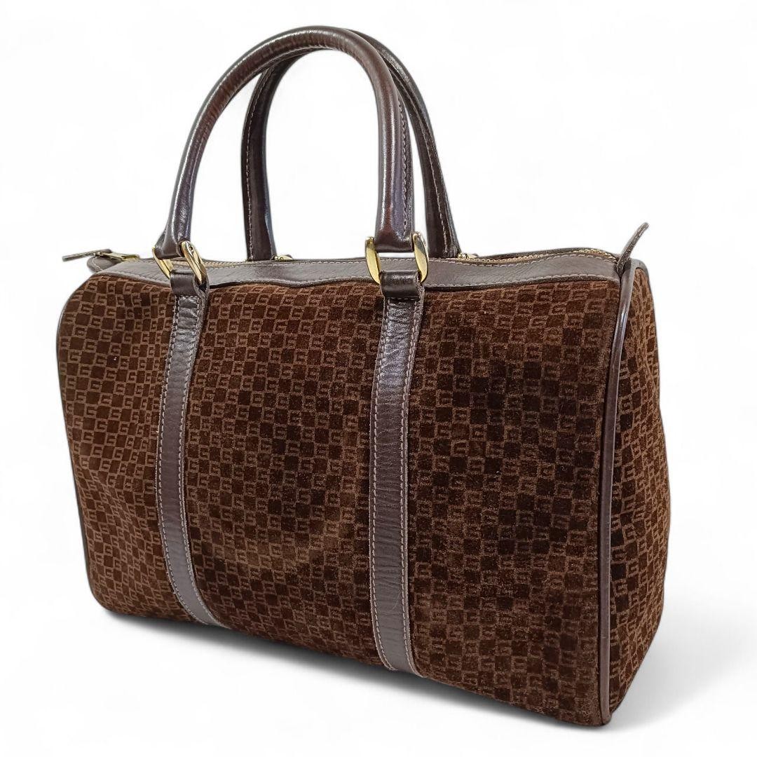 Authentic GUCCI Mini Boston GG Suede Handbag Imported From Japan