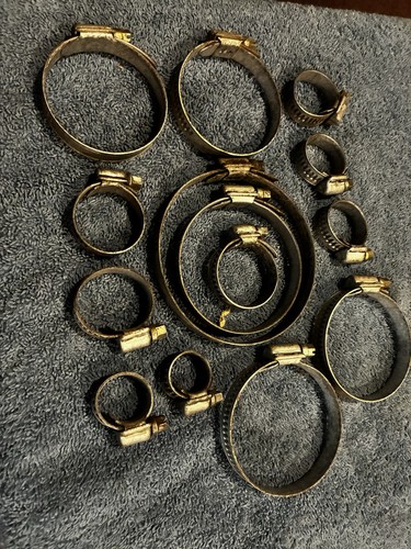 14 pc. Set of Used Genuine Saab Hose Clamps For 1979 - 1993 Saab 900 7970106-AB