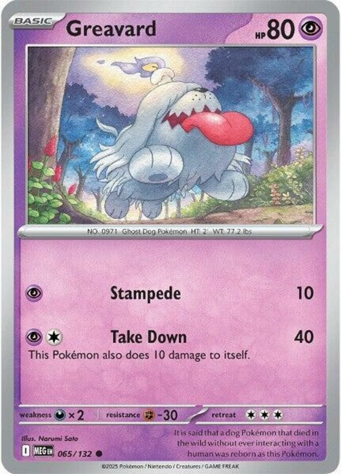 Greavard - 065/132 - Common (Near Mint) Mega Evolution - Base Set - Psychic Poké