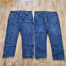 Wrangler Lot of 2 Men’s Jeans Classic Blue Medium Wash Cowboy Cut Durable 44x32