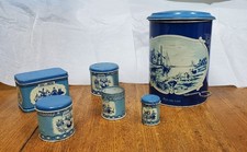 Wolverine Childrens Dutch Delft Blue Canister Set Including Working Trash Can