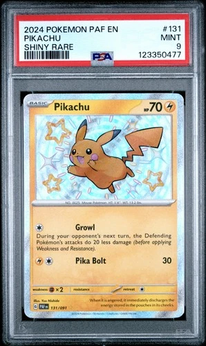 2024 POKEMON PAF EN-PALDEAN FATES SHINY RARE #131 PIKACHU PSA 9