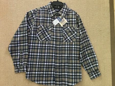 Smith's Workwear Cotton/Polyester Long Sleeve Button Front Shirt, Pockets Size L