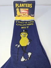 Novelty Crazy Crew Socks Planters Peanuts Mr. Peanut New W/Tags Official Merch 