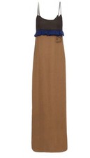 Prada Silk Blended Runway Maxi Dress With Logo New With Tag Size IT38