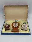 Vintage Blue Waltz Set of 3 Heart Bottle’s. Perfume, Cologne & Sachet.