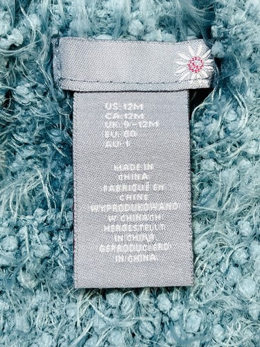 Boutique weicher flauschiger aquamariner Pullover Pulli Häschengesicht Kleinkind Größe 12 Monate * gebraucht, in einwandfreiem Zustand * - Bild 2 von 10