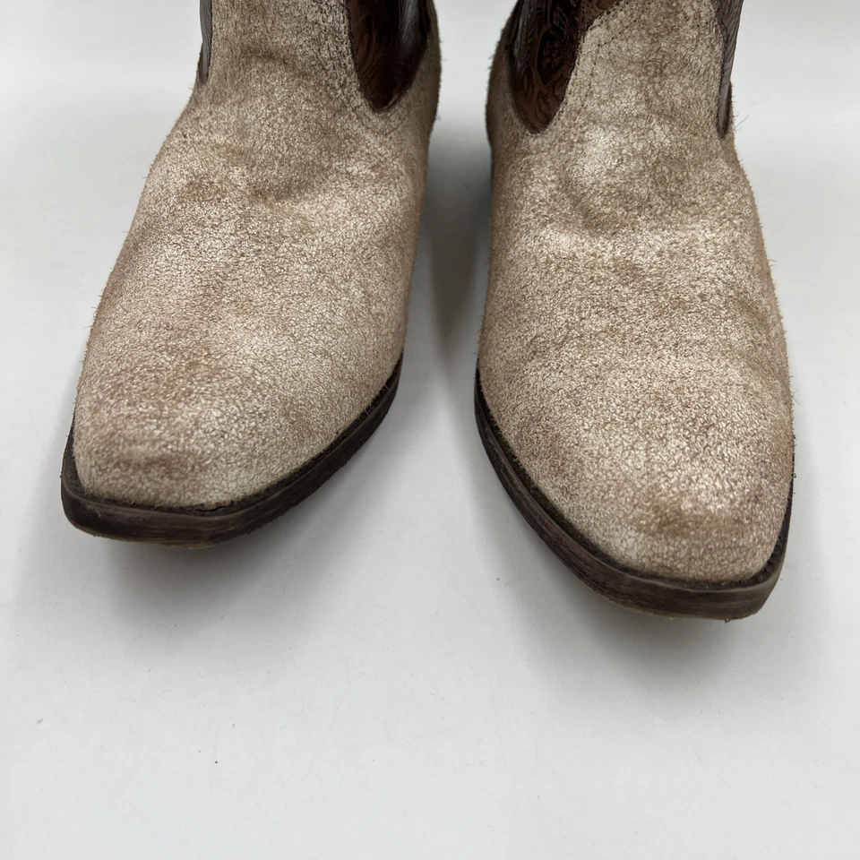 Roper Dusty Embossed Snip Toe Booties Womens Size 11 Beige Casual Boots EUC - Image 4 of 4