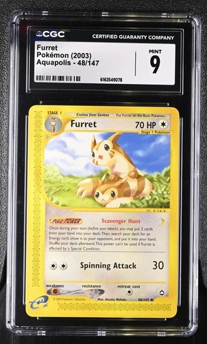 FURRET 48/147 AQUAPOLIS POKEMON CGC 9 MINT