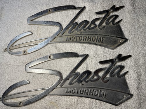 Vintage SHASTA MOTOR HOME Placard Display Sign Emblem. Appear To Be Original