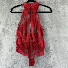 Frederick's of Hollywood Halter Lace Teddy Women  s M Red NWOT