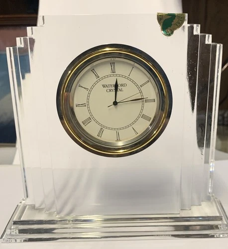 Vtg Waterford Germany Crystal Metropolitan Mantel Clock Art Deco
