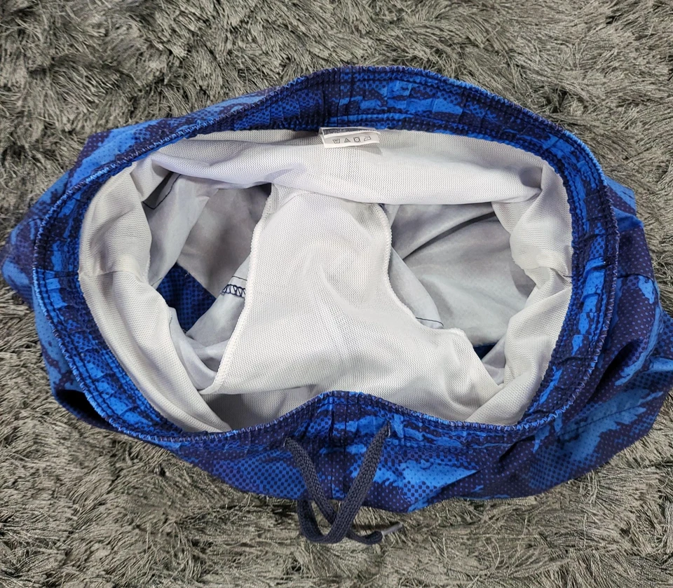 Bañador Speedo Para Hombre Mediano Azul Camuflado Pantalones Cortos Malla Forrado Cordón Poliéster Foto 4 de 4