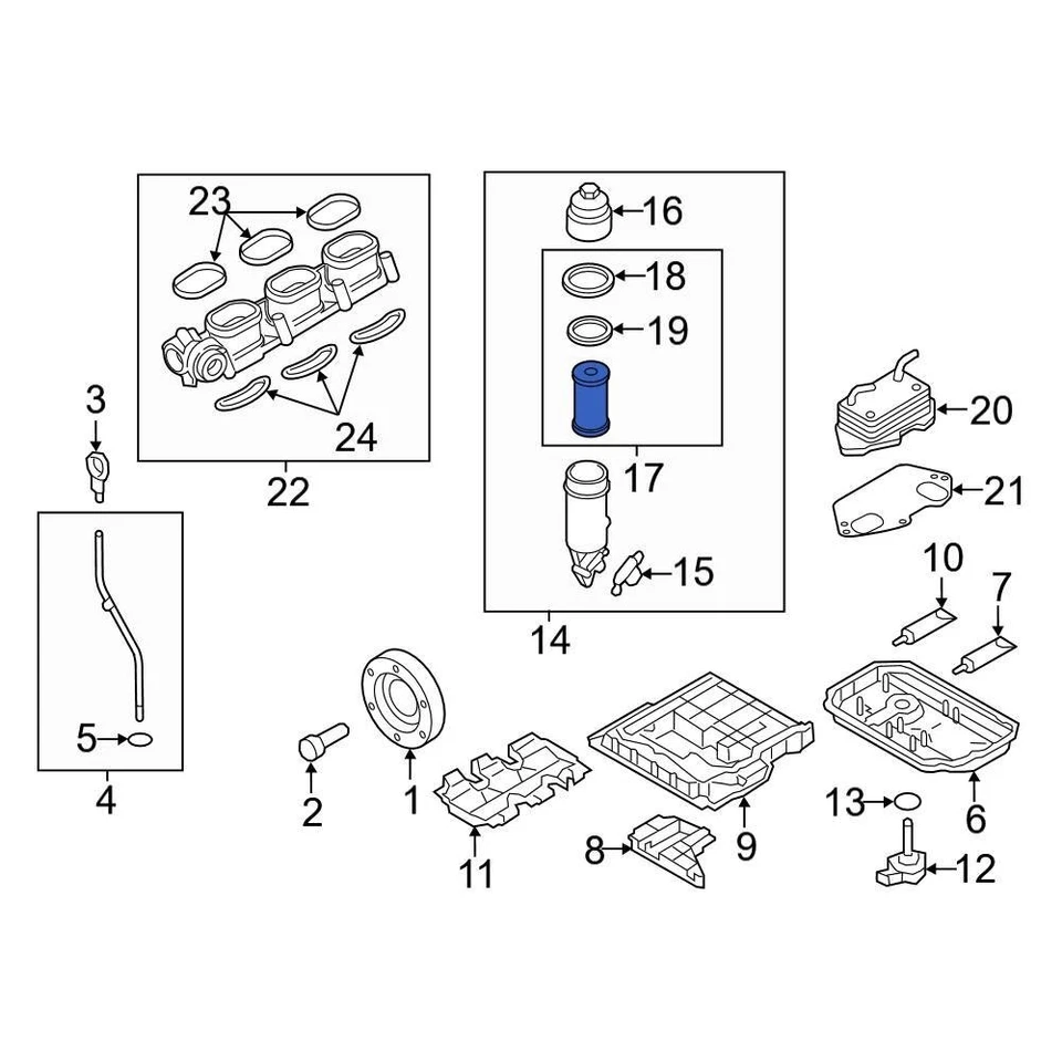 For Audi Q7 2011-2015 Audi 06E115562C Engine Oil Filter Element - Image 3 of 4