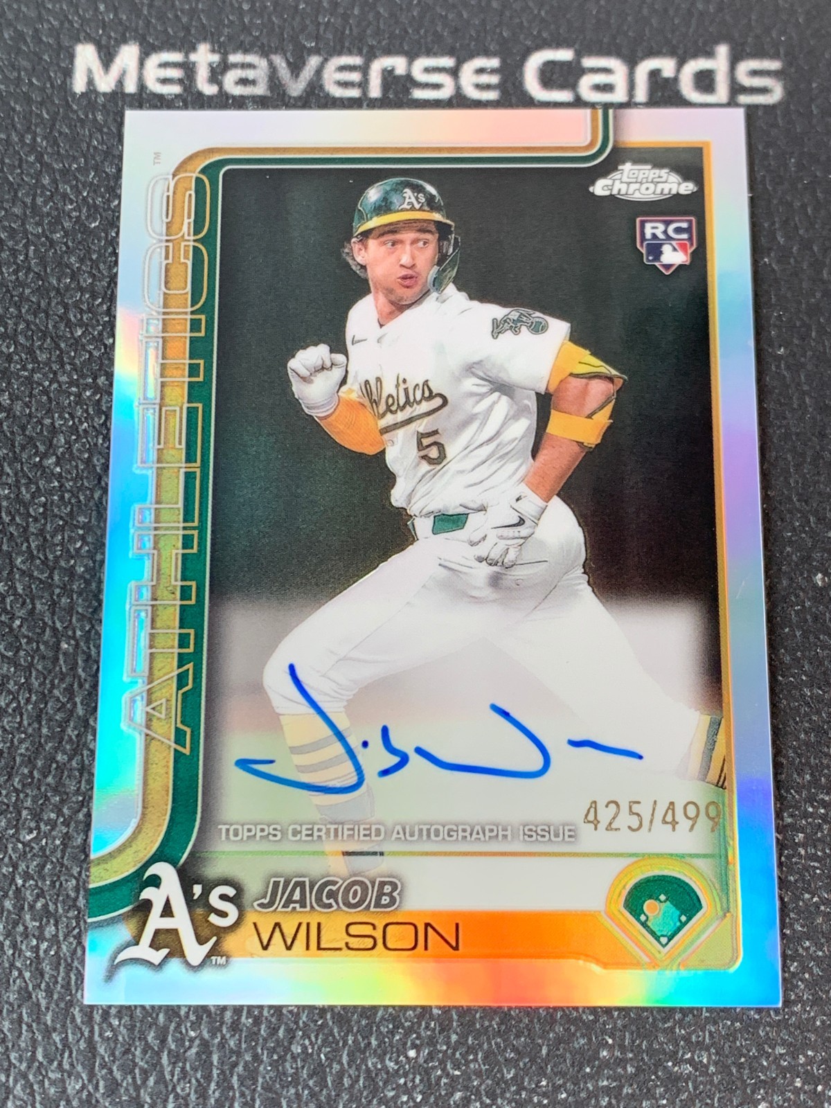 2025 Topps Chrome Jacob Wilson RC Rookie Refractor Auto /499 Athletics