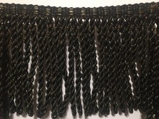5 1/2" Bullion Fringe Trim Black  Gold 2YDS 23" Total Length 3 Pieces