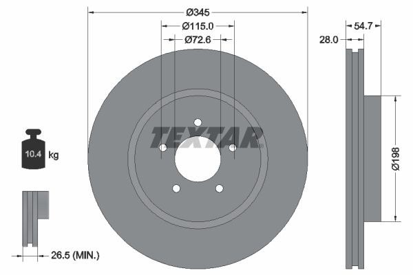 2 X Bremsscheibe Textar 92177105 FüR Chrysler 300 C-image