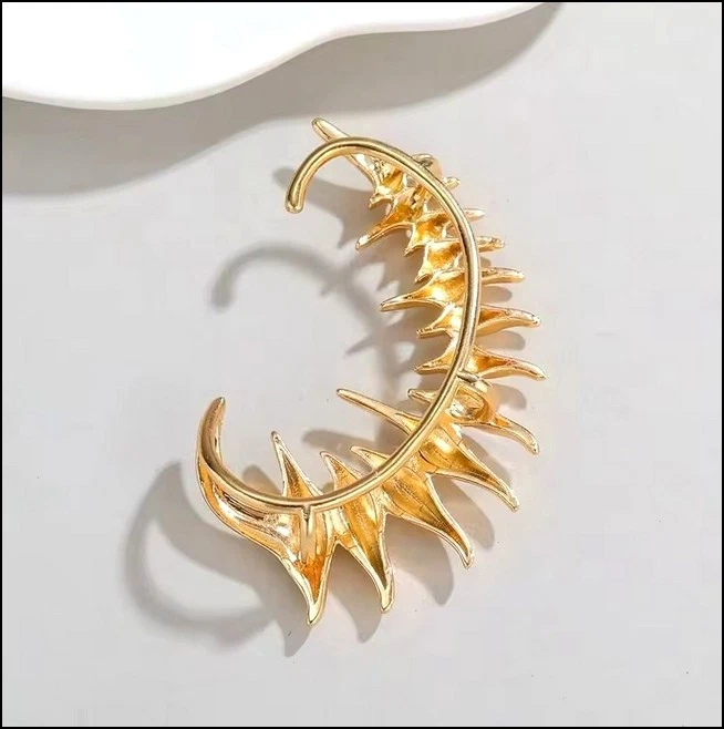 Boucles d'Oreille DROITE DRAGON DORÉ Bijoux Neufs LIVRAISON A DOMICILE EN 48H. - Photo 4/4