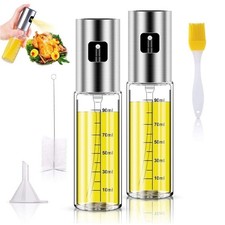 3/4/5x Air Fryer Oil-Sprayer Roasting Frying Oil-Mister Spray Bottle with Brush