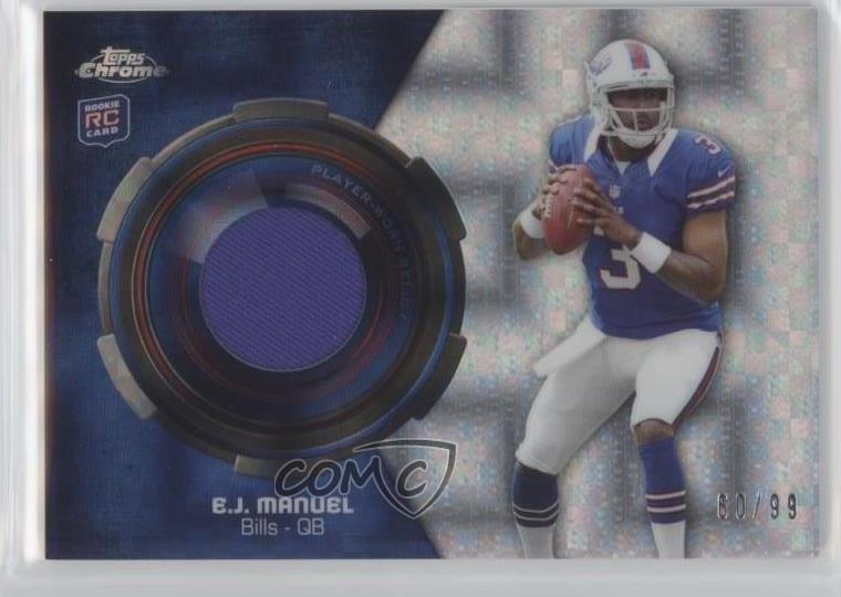 2013 Topps Chrome Rookie Relics X-Fractor 60/99 EJ Manuel #RR-EJM RC 9u7