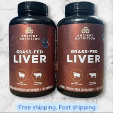 FOR 2 Ancient Nutrition Grass-Fed Liver 180 Caps EXP06/2026+ NEW SHIP