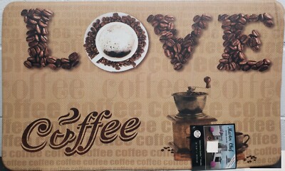 Printed Anti-Fatigue PVC Floor Mat (18'' x 30'') LOVE COFFEE BEANS, Master Chef