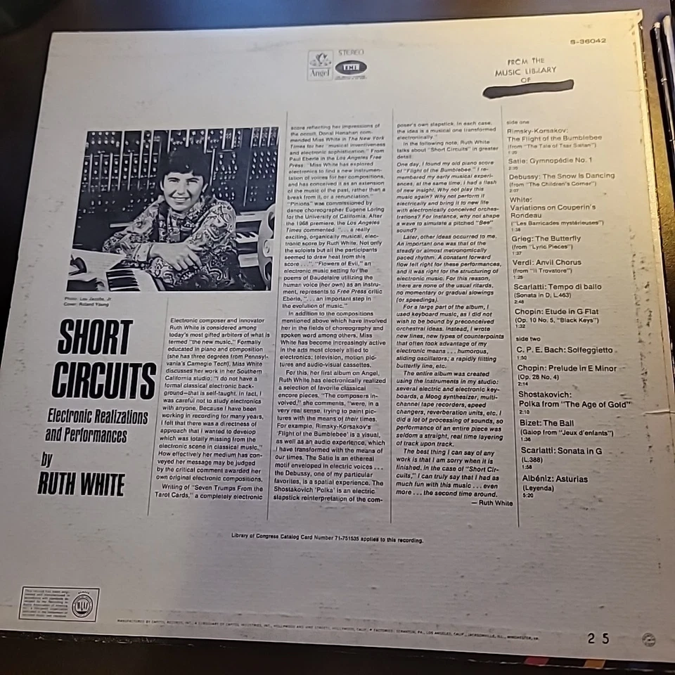 RUTH WHITE SHORT CIRCUITS - 1971 ORIGINAL VINYL LP , S-36042 - Image 2 of 4