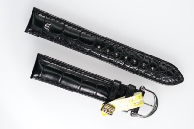 Maurice Lacroix Lederband Alligator Schwarz inkl. Dornschließe 18/16