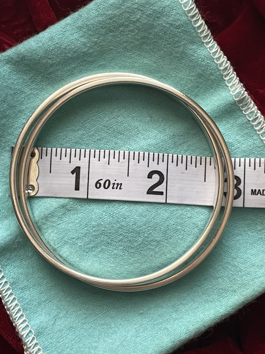 アクセサリー Tiffany bangle 16-17 cm. T&Co.925 Pre-Owned Tiffany & Co. Mesh Soft Bangle Bracelet 54.0 Grams