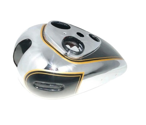 SUITABLE FOR Ariel Square Four 4F Red Hunter Petrol Tank Steel Black & Chrome - Picture 5 of 6