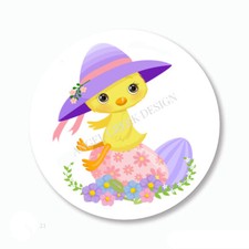 Cute Easter Eggs Chick Favors Scrapbook Stickers Easter Chick Envelope Seals