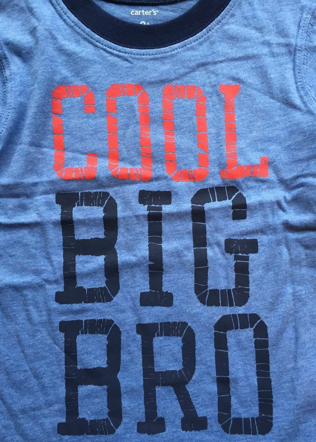 NEW! “COOL BIG BRO" Boys Carters Graphic Brother Shirt 4T Gift! Nice LS $16 Blue