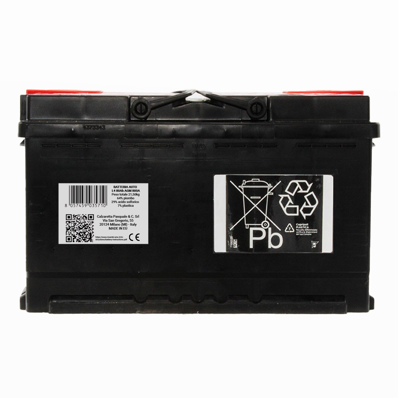 Batteria Auto SPEED 80ah AGM 800A 12V L4 Start&stop - Miniatura 7