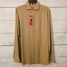 Cremieux Club38 Tan Slim Fit Mens M Med Button Down Long Sleeve Shirt NWT L486