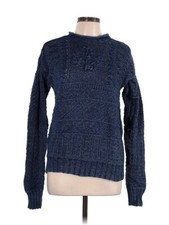 VTG Polo Ralph Lauren Cotton Knot Knit Blue Nautical Sweater Rolled Neck L