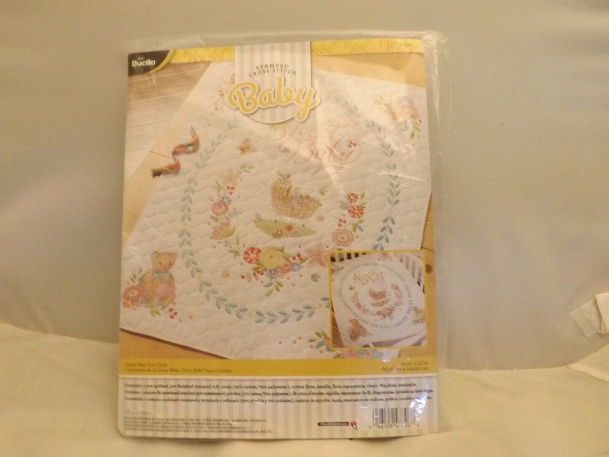 Sweet DreamCrib Cover Stamped Cross Stitch Kit Bucilla 34