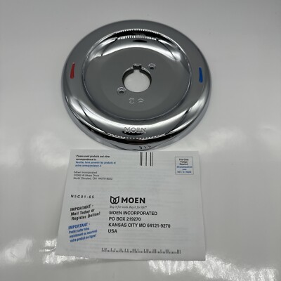 MOEN ADLER Posi-Temp ESCUTCHEON Spot Resist Chrome Trim Plate 126197 ...