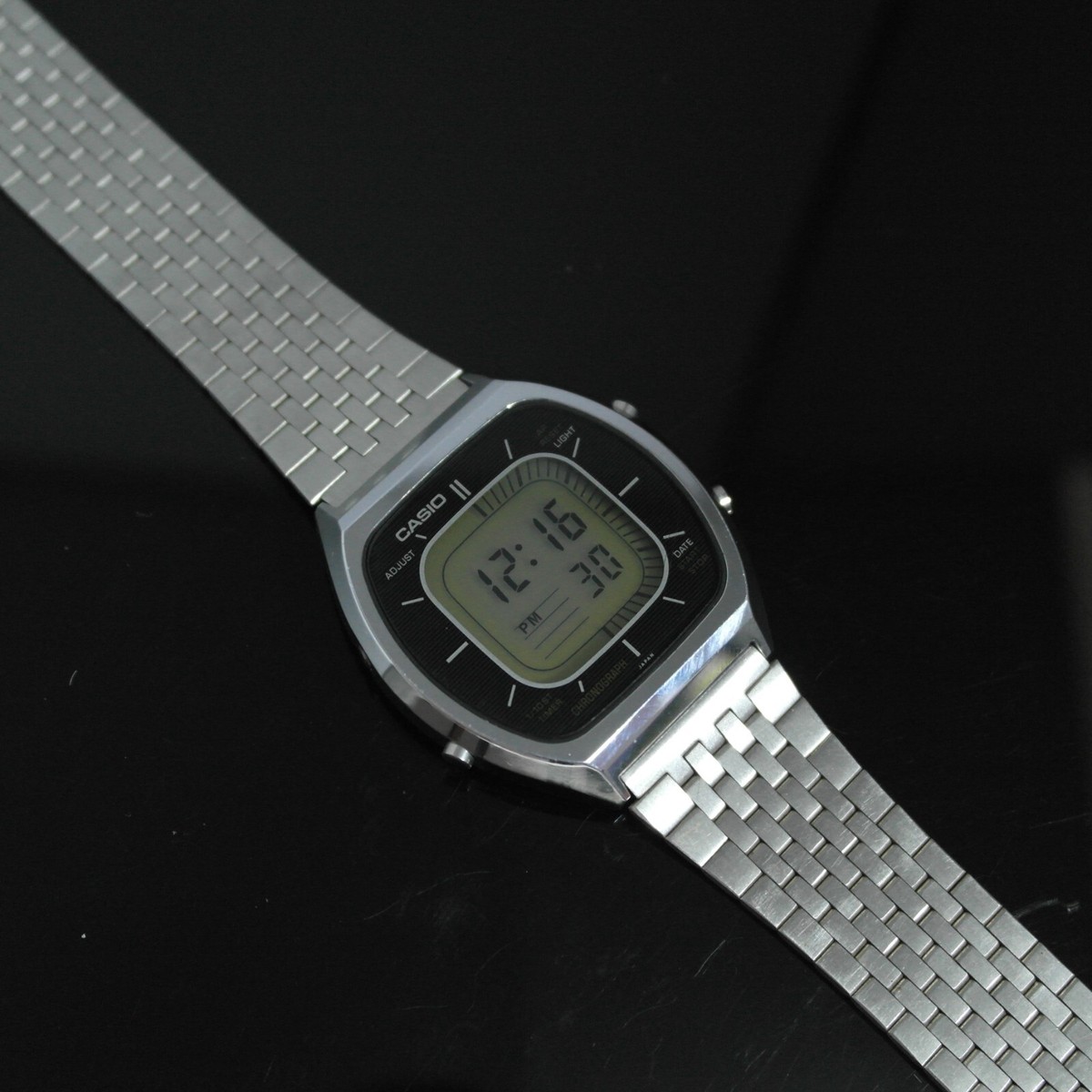 CASIO 56QS-38 Rare Casio 56QS-38 Chronograph Silver Tone Men's