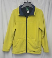 LL Bean Yellow Full Zip Long Sleeve Fleece Jacket / Coat Girl's L 14-16