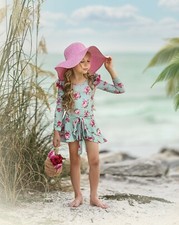 New Dollcake Waiting on Wild Flowers Swimsuit and Sarong size 5 NWT